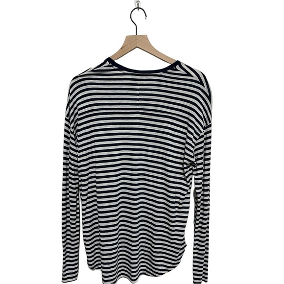 Vince Long Sleeves Striped Lightweight T Shirt Size M - Picture 3 of 10